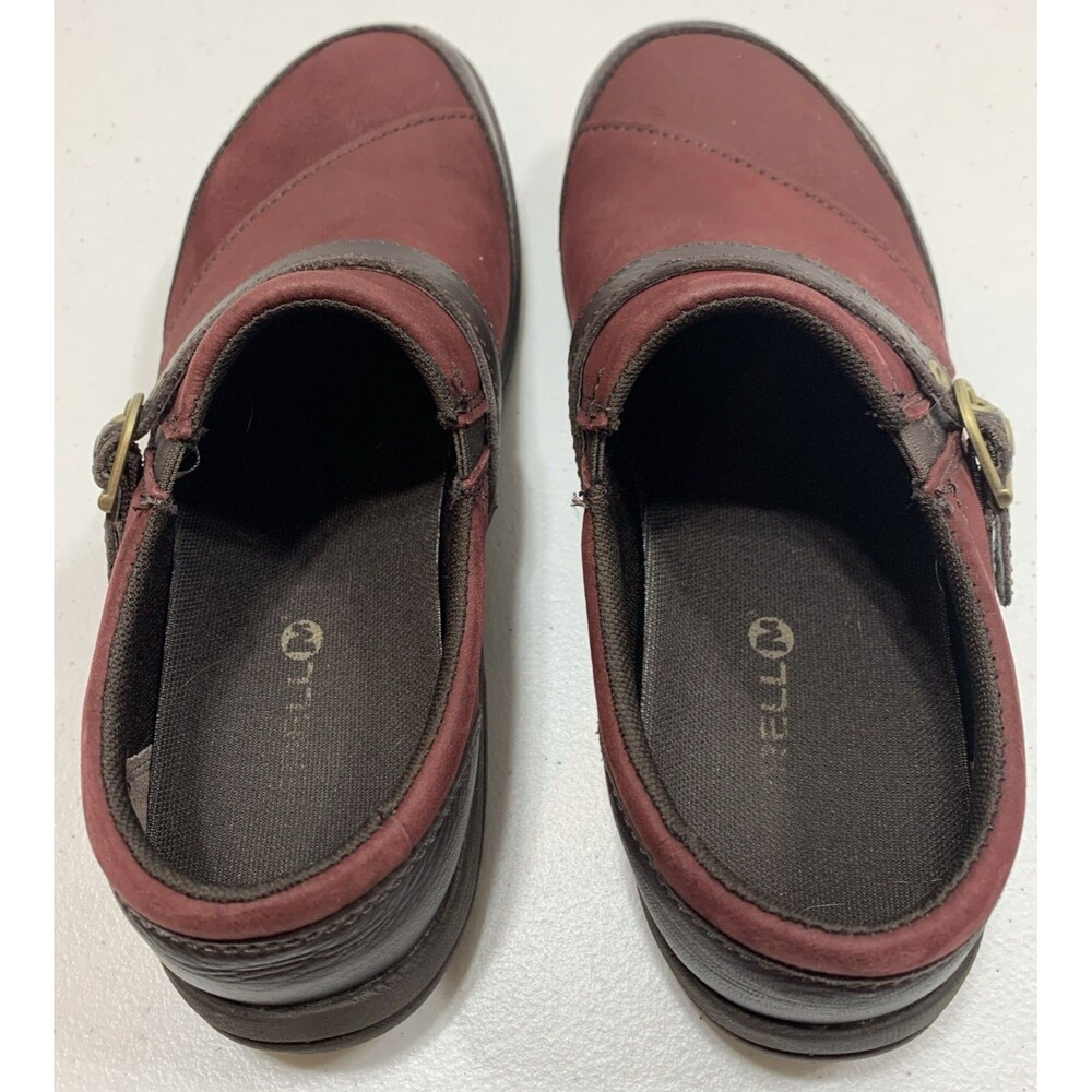 Merrell Dassie Buckle Loafer Shoes Womans 7.5 Deep Red Espresso Leather Comfort - Picture 8 of 11